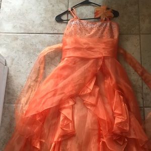 Orange pageant dress